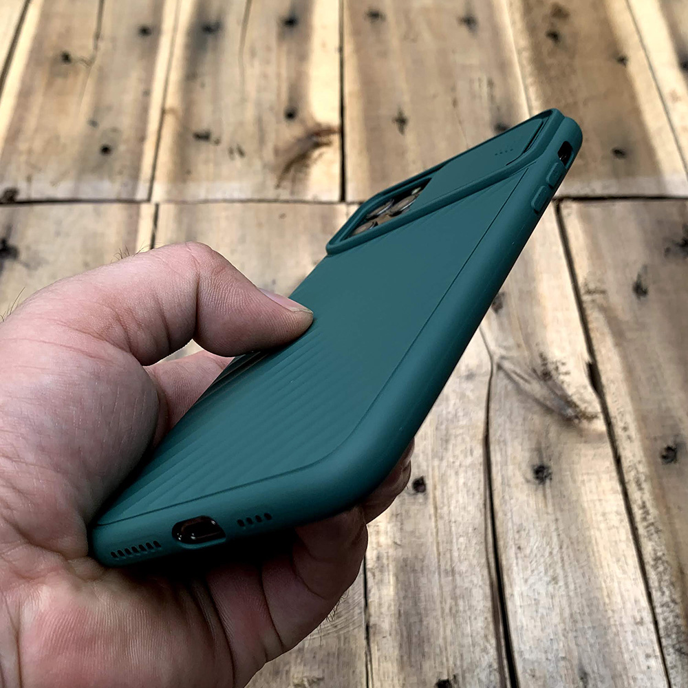 Ốp lưng kéo nắp camera cao cấp dành cho iPhone 11 Pro Max - Màu Xanh