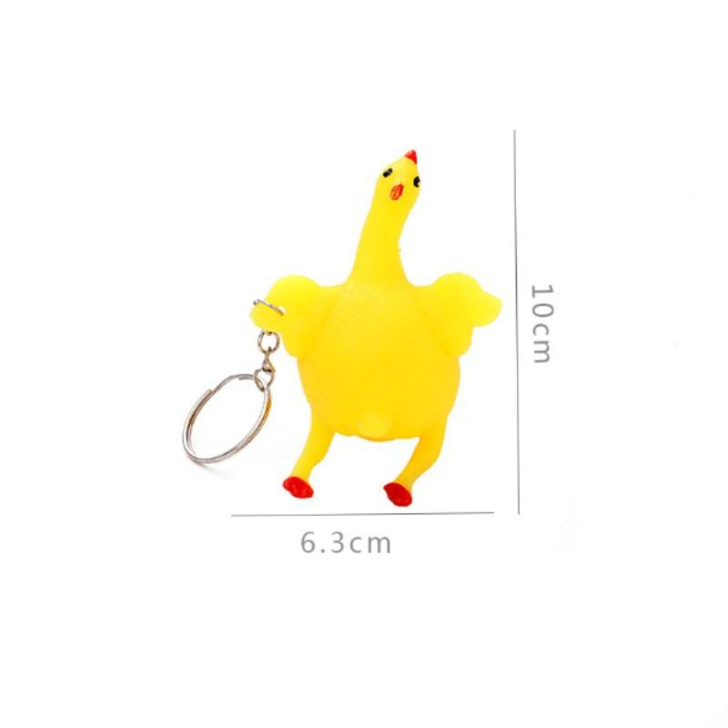 Móc Khóa Cute Gà Đẻ Trứng Giảm Stress Bóp Giải Trí Giảm Căng Thẳng Giá Rẻ Kích Thước Con Gà 10cm x 6.3cm