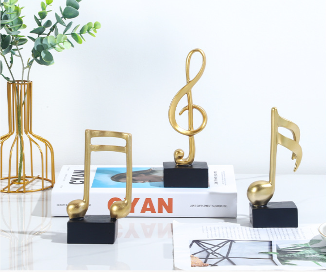 Nhấn chuột lên hình để phóng to Mô hình 3 nốt nhạc, khoá sol mạ đồng bàn làm việc decor trang trí nhà cửa - Hàng chính hãng