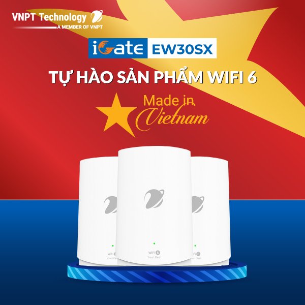 Bộ phát Router Wifi VNPT Technology iGate Ew30SX Wifi 6 chuẩn AX tốc độ cao 3000Mbps hàng chính hãng