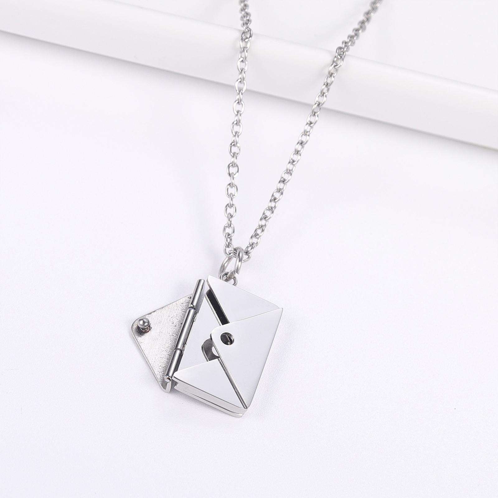 love Letter Envelope Pendant Necklace for Couples Family Women Men