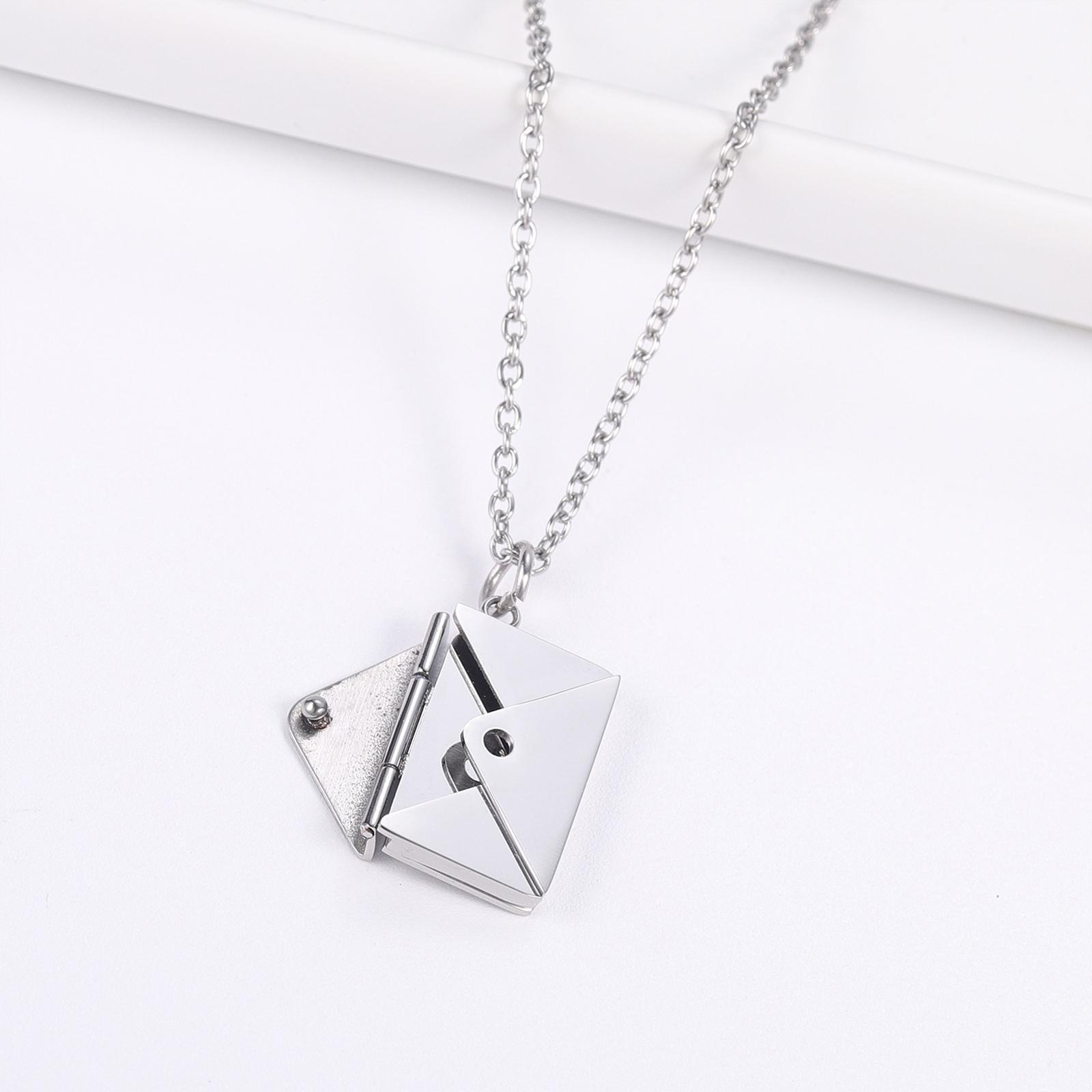 Love Letter Envelope Pendant Necklace for Couples Family Women Men