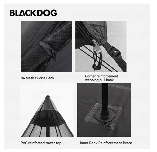 Lều Kim tự tháp bát giác cho 5-8 người Blackdog BD-ZP008
