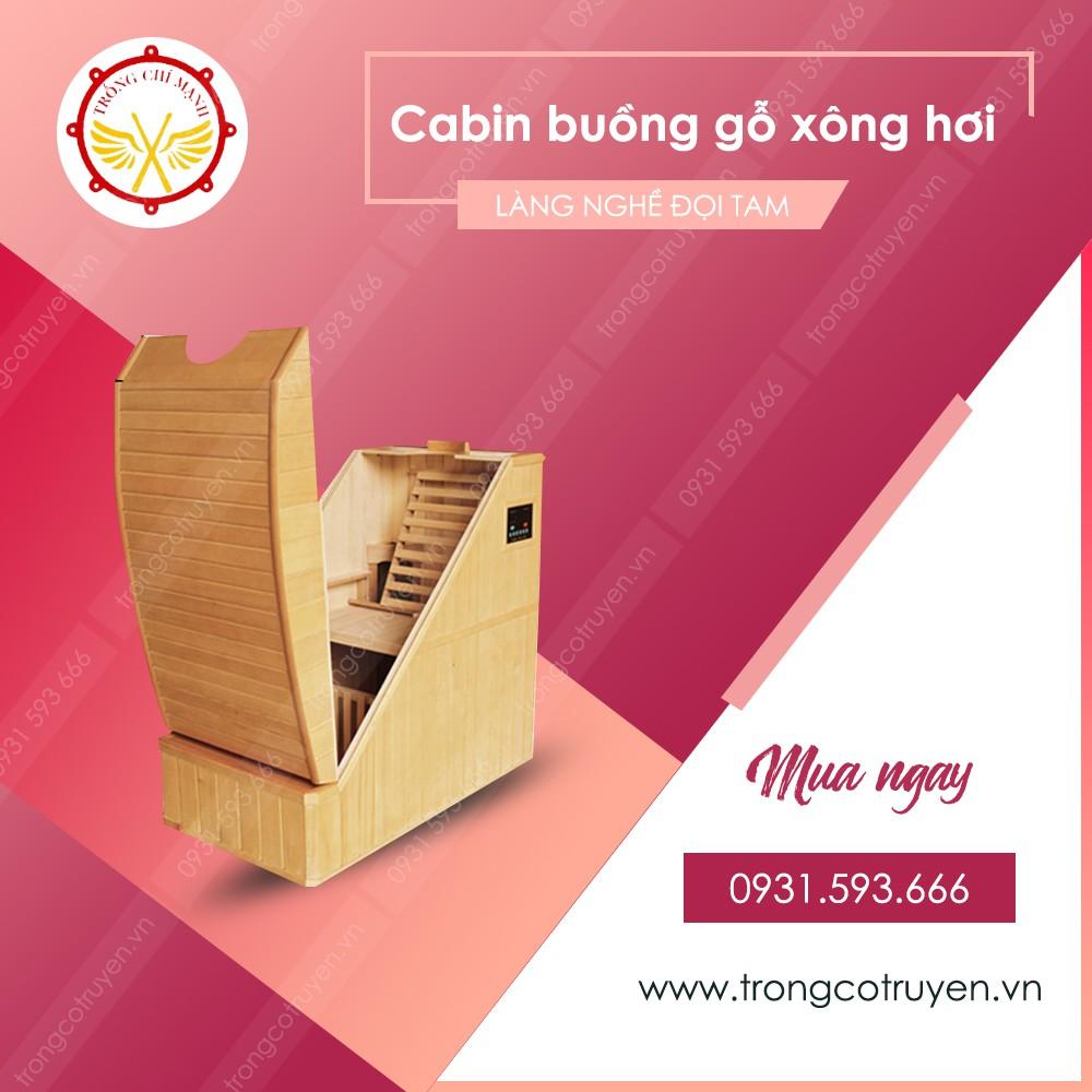 Buồng tắm gỗ Cabin xông hơi mini Cao cấp BTG01 ( Kèm Máy Xông Hero )