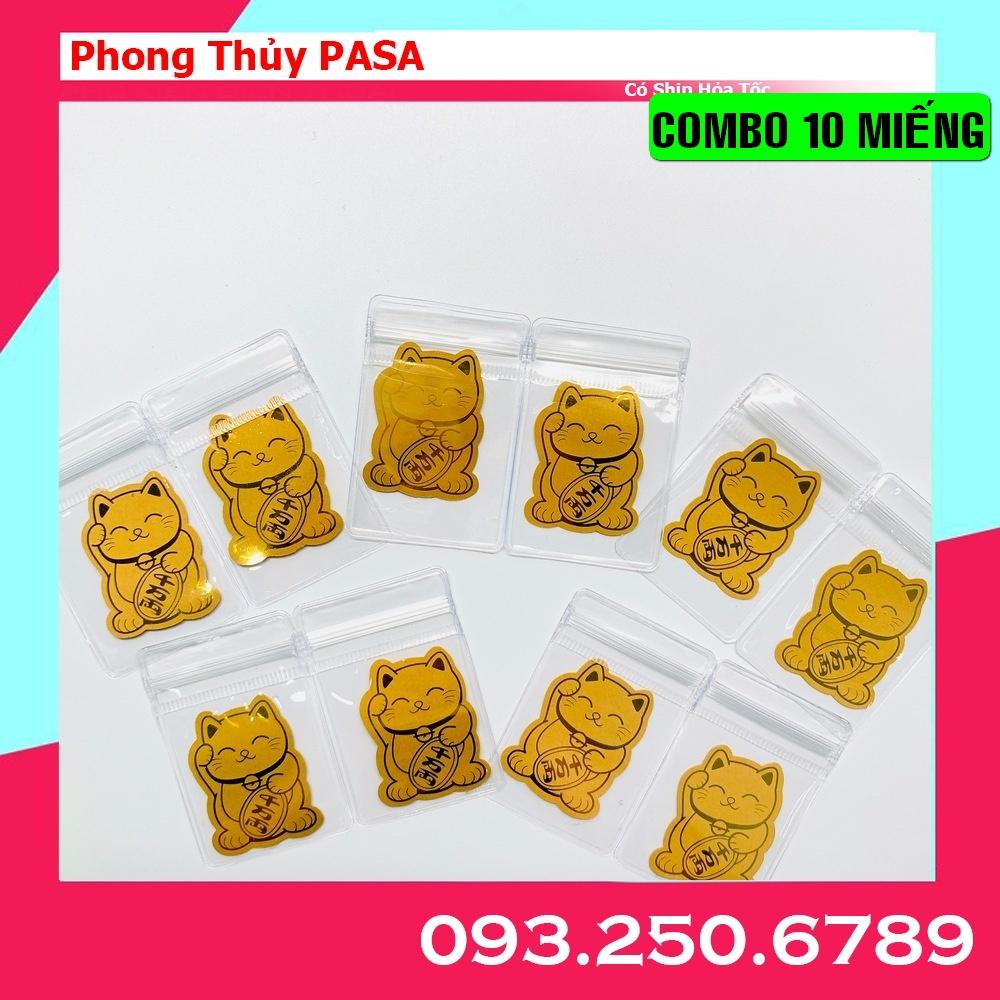 COMBO 10 Miếng dán mèo thần tài Hút Tài Lộc Dùng Dán Ốp Điện Thoại, Để Trong Ví - PASA COLLECTION