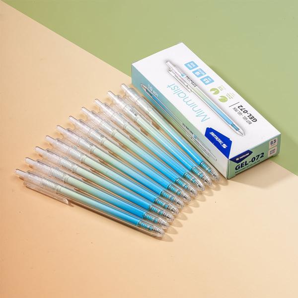 Hộp 10 Bút Gel Minimalist 0.5 mm - Thiên Long GEL-072/PLUS - Mực Xanh