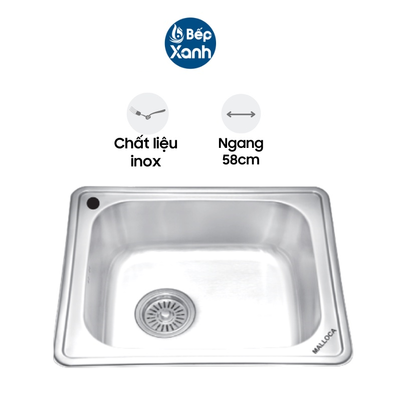 Chậu Rửa Chén Malloca MS 1023 - Inox 304 - Ngang 58cm