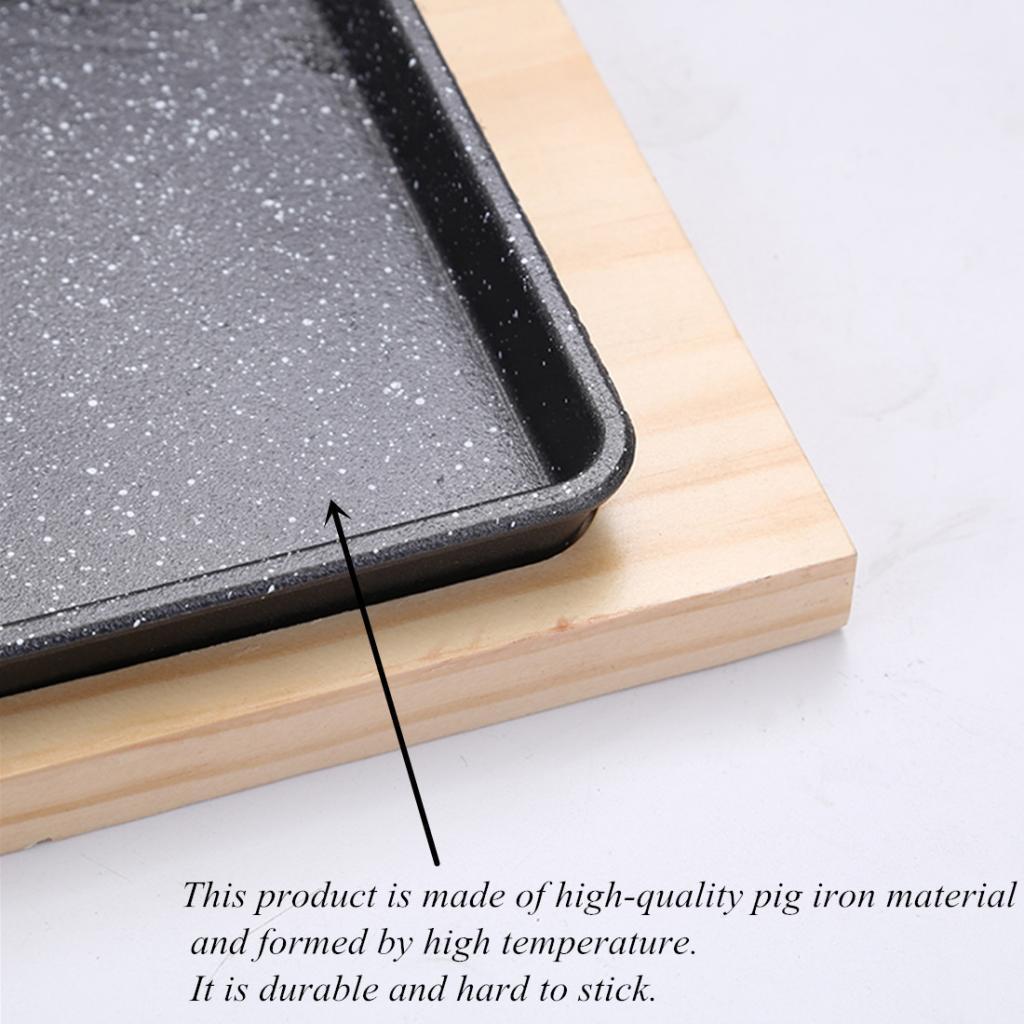 Cast Iron Pletter,Durable Iron Pizza Tray Pallet with Handle,Steak Grill Pan