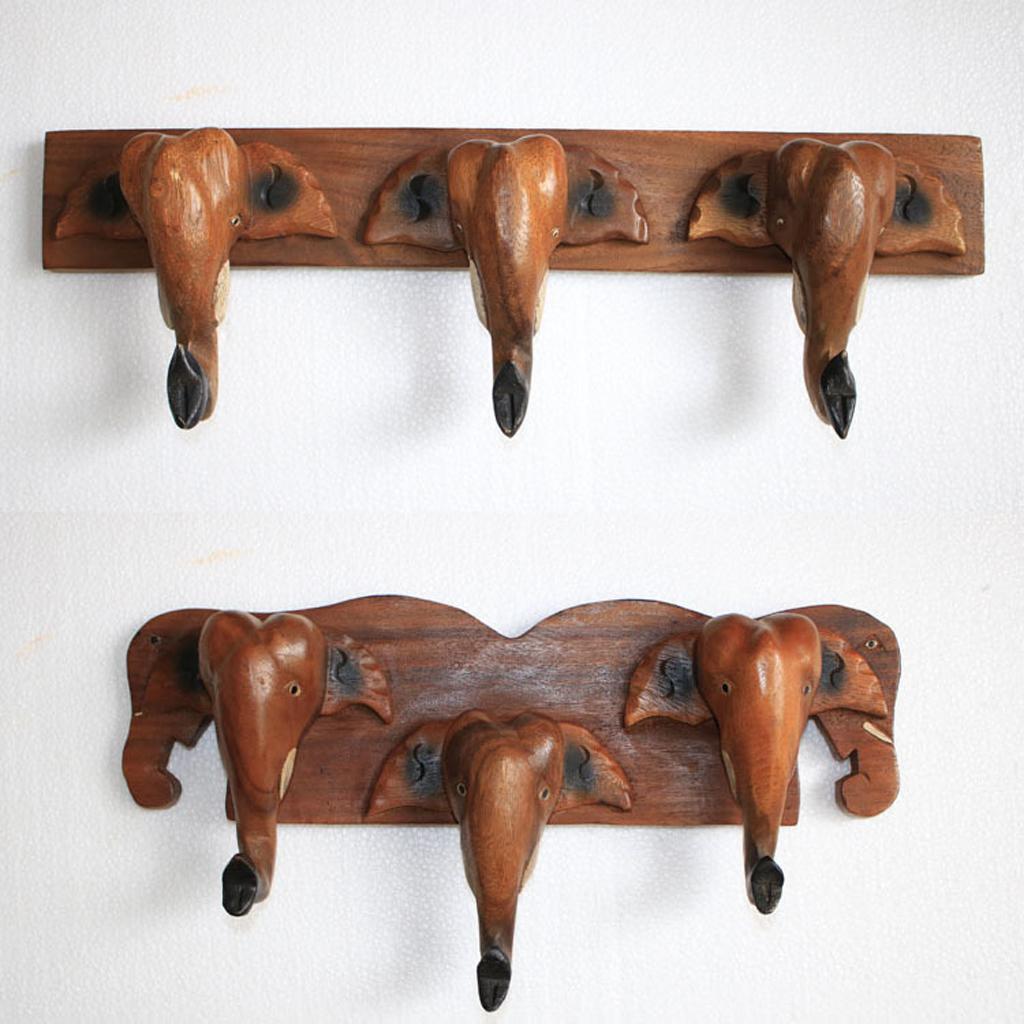 Elephant Head Decorative Coat Hook, Wall Mounted Animal Head Shape Key Rings/Hat/Coat/Pendant Hanger