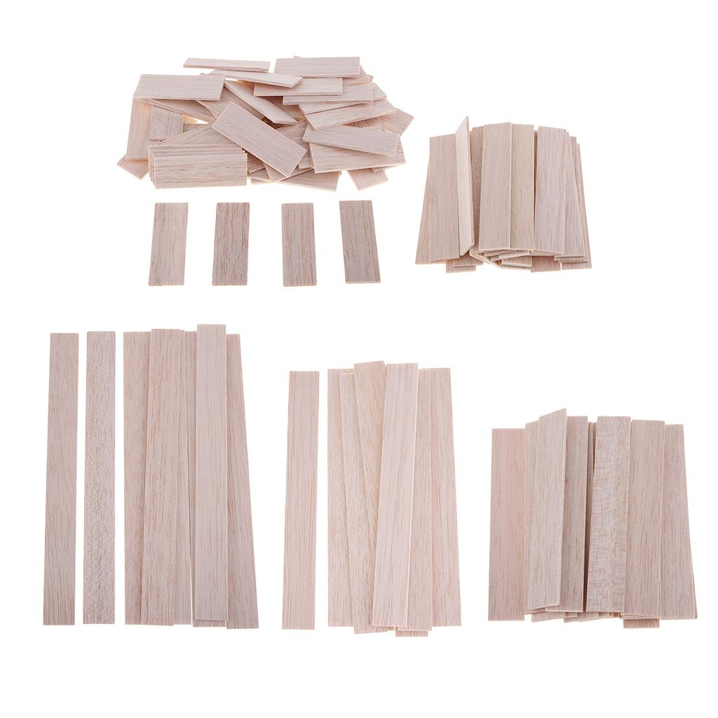 80pcs Natural Wood Slices Unfinished Wooden Sticks Kids Craft DIY Ornament