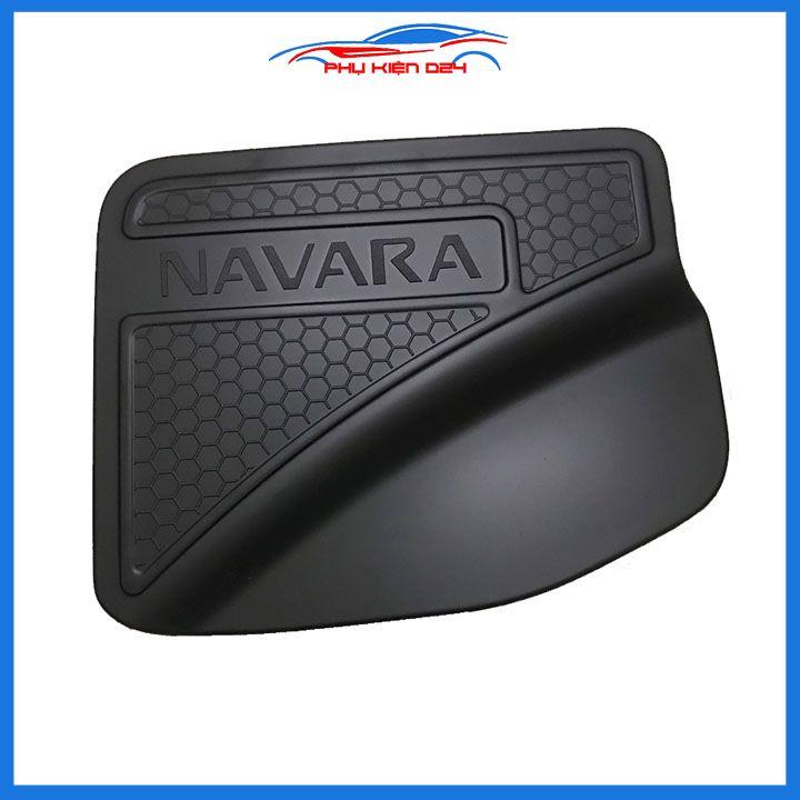 Ốp nắp bình xăng ô tô Navara 2016-2017-2018-2019-2020-2021 nhựa đen trang trí, bảo vệ, chống trầy xước xe hơi