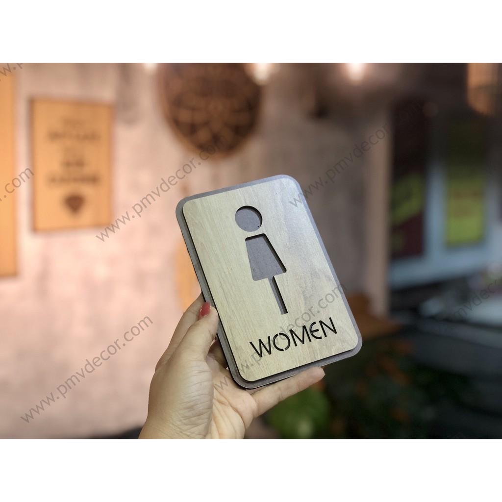 BẢNG WC, KT: 100*150mm Gỗ MDF phủ melamine 2 màu tương phản