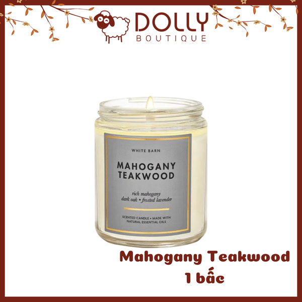 Nến Thơm 1 Bấc B.B.W Mahogany Teakwood 198g