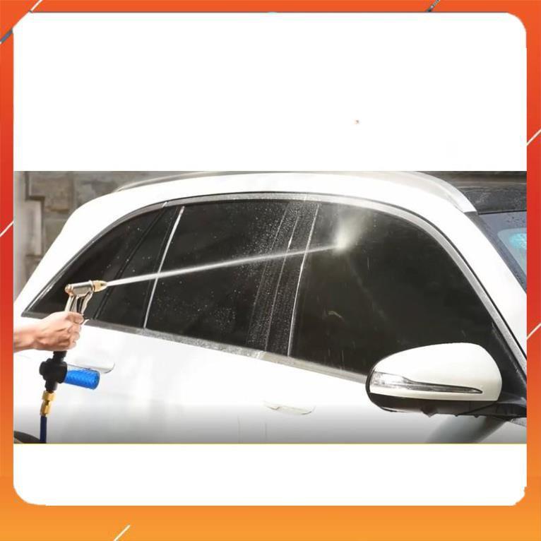 ️Evoucher Bộ dây vòi xịt nước rửa xe, tưới cây , tăng áp 3 lần, loại 7m, 10m 206701-2 đầu đồng, cút, + túi đựng bút