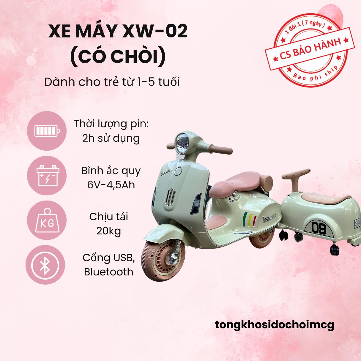 Xe đồ chơi trẻ em - xe máy điện mã XW02