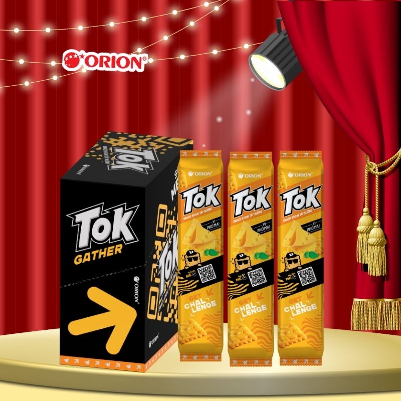 Hộp 10 gói Bánh Khoai Tây Nướng TOK Orion vị PHÔ MAI 365g (36.5g x 10 gói/hộp)