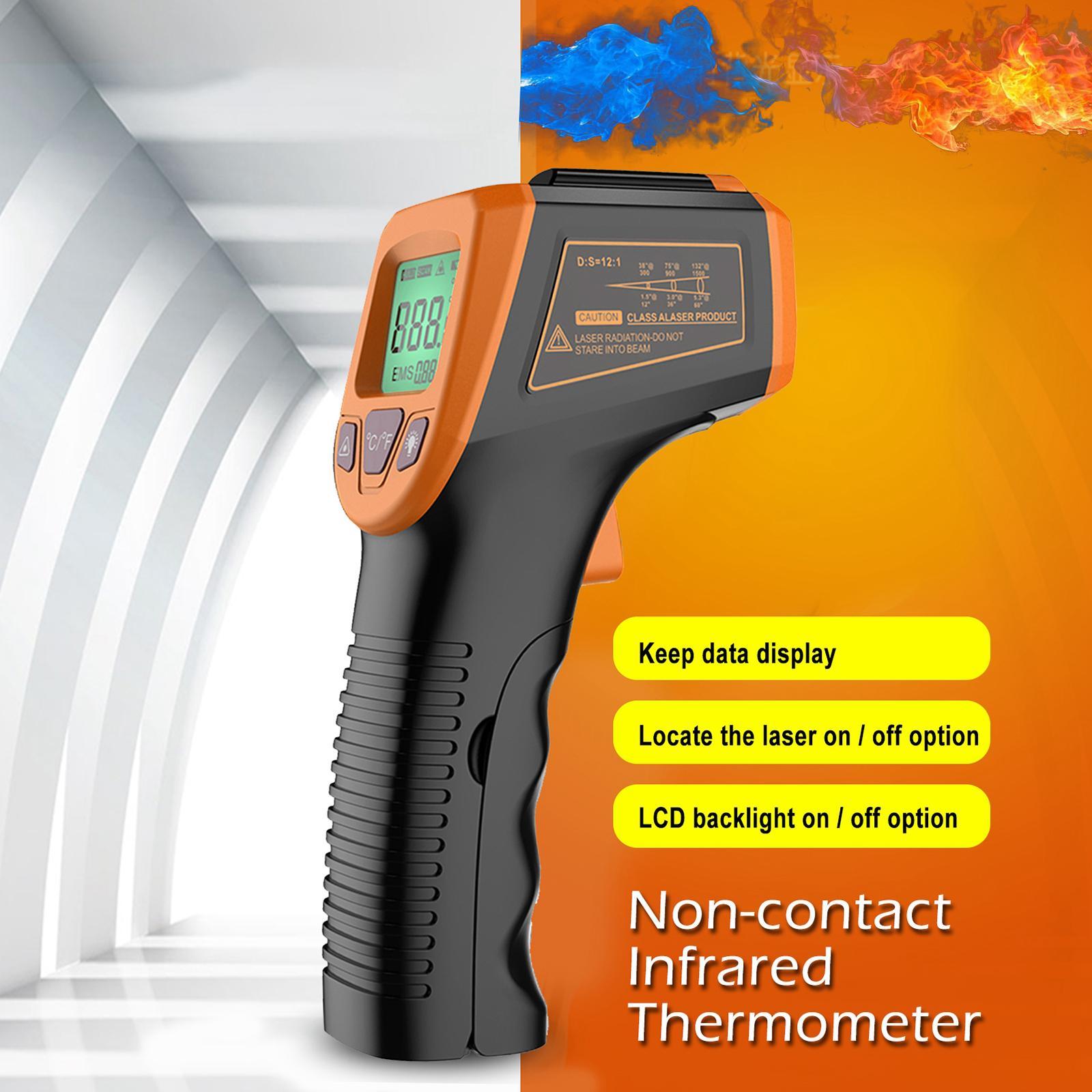 2Pcs Digital Thermometer Infrared Handheld Temperature Non-Contact Home