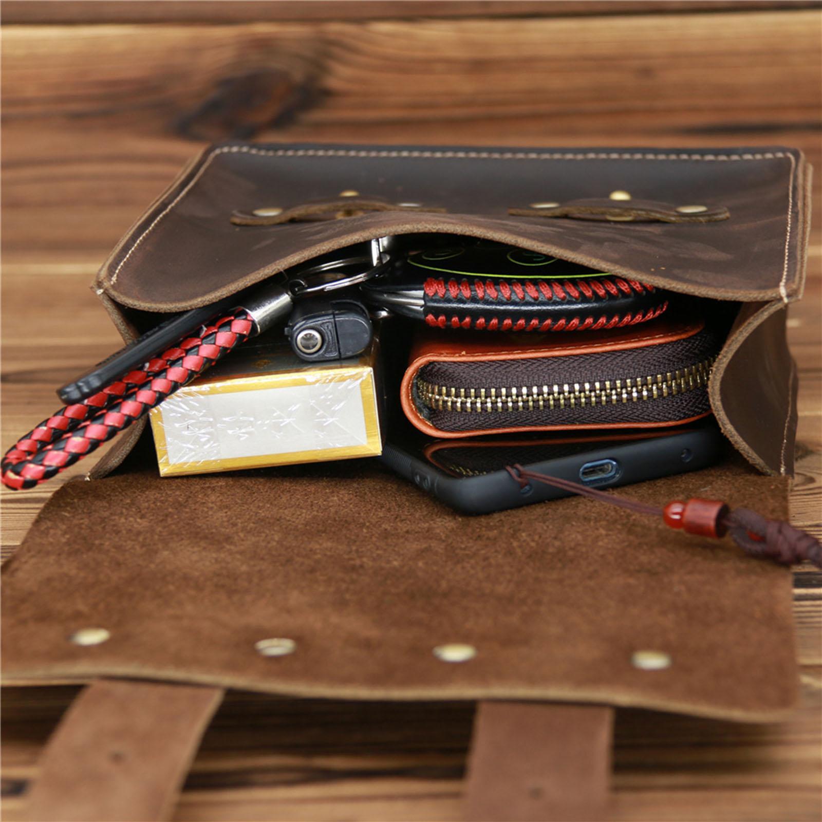 PU Leather Fanny Pack Waist Bag Holiday Decorative Vintage Style for Walking