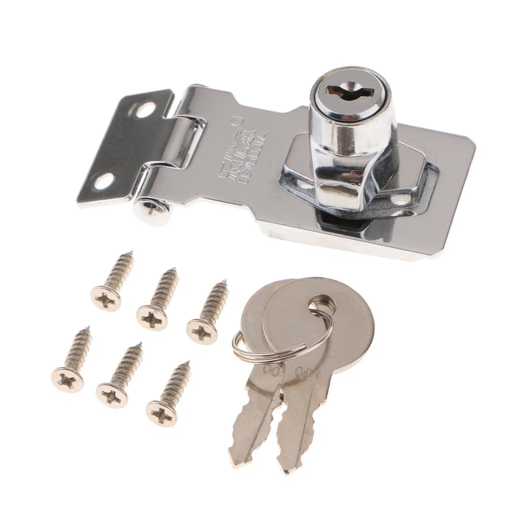 Zinc Alloy Keyed Door Lock Security Bolt Anti-theft Lock Buckle Locker