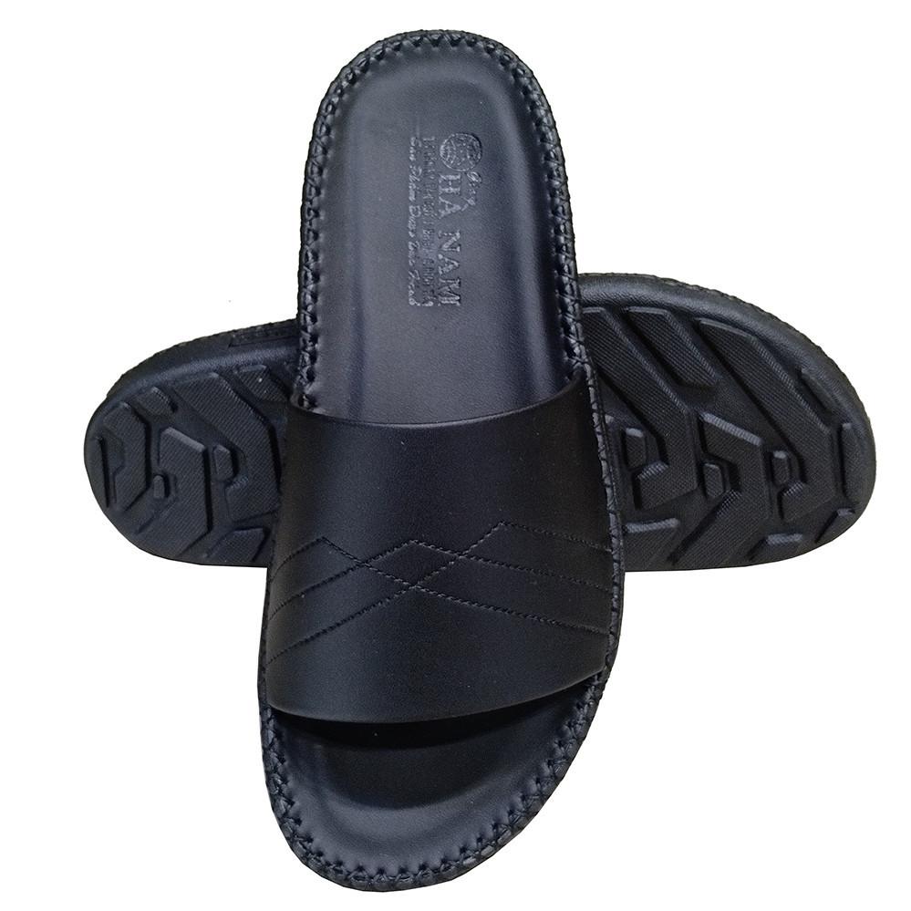 Dép Nam Da Bò HA NAM Đế Siêu Nhẹ Khâu Chỉ Toàn Bộ DNA22032