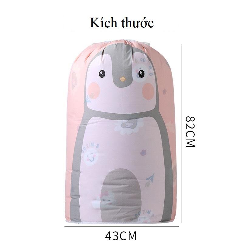 Túi vải đựng quần áo, chăn màn cỡ lớn PEVA không thấm nước dây rút tiện lợi