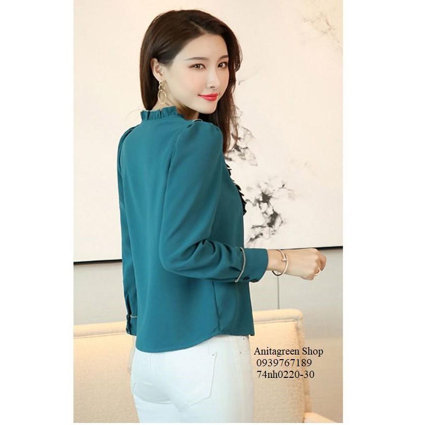 74nh0220-ÁO SƠ MI THIẾT KẾ VIỀN BÈO s-6xl