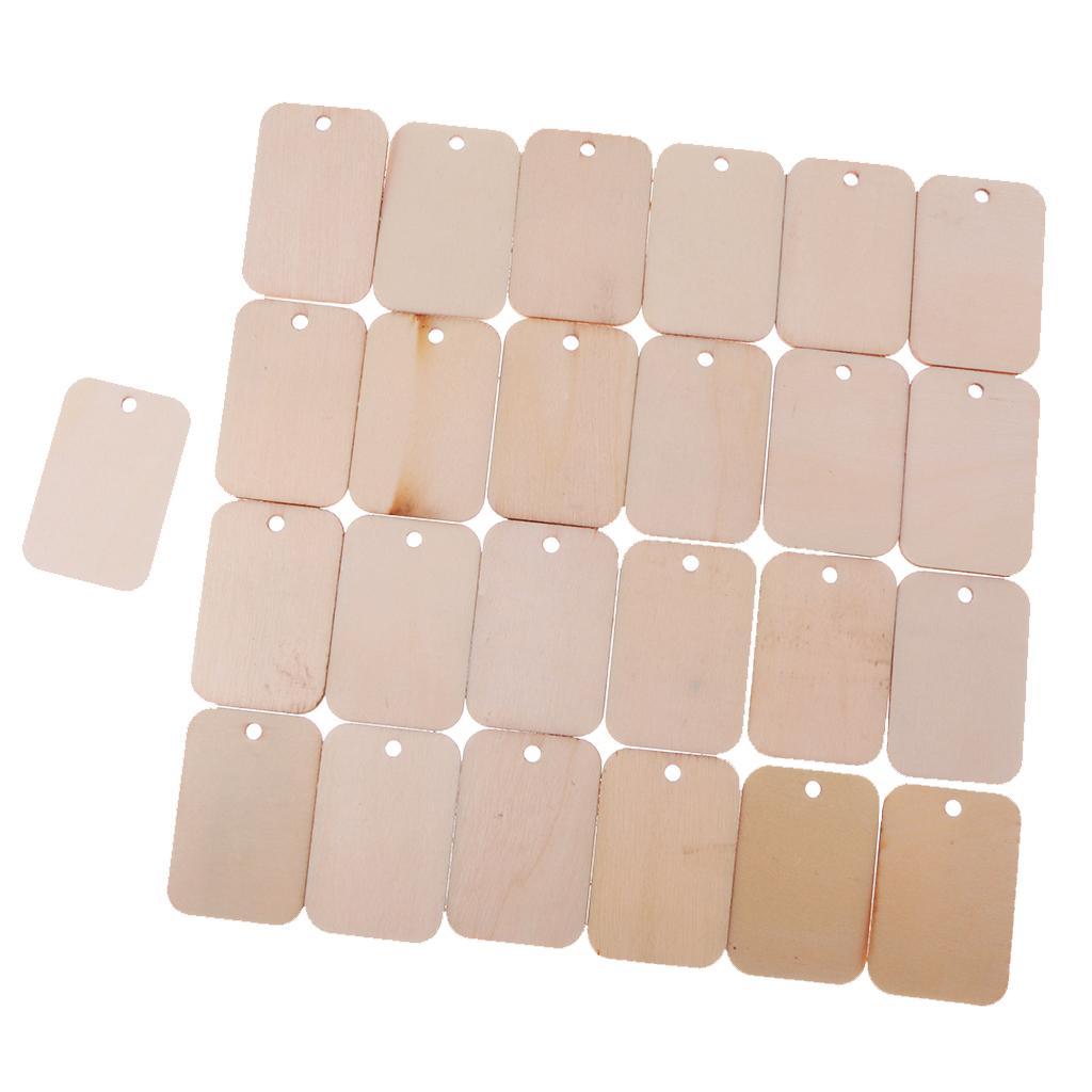 75pcs Natural Blank Gift Tags Wooden Plaque Board for Kids Painting Drawing