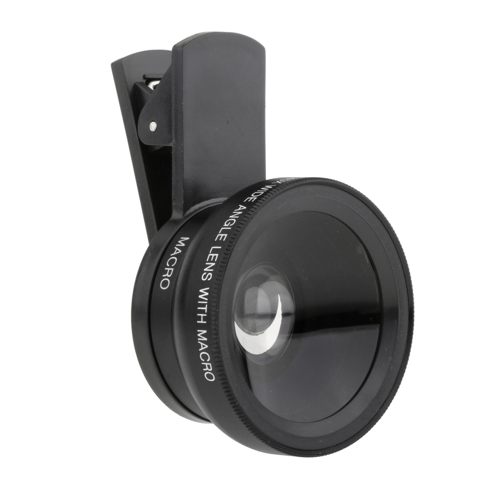2-in-1 Phone Camera Lens / Wide Angle Lens Clip Carry Pouch