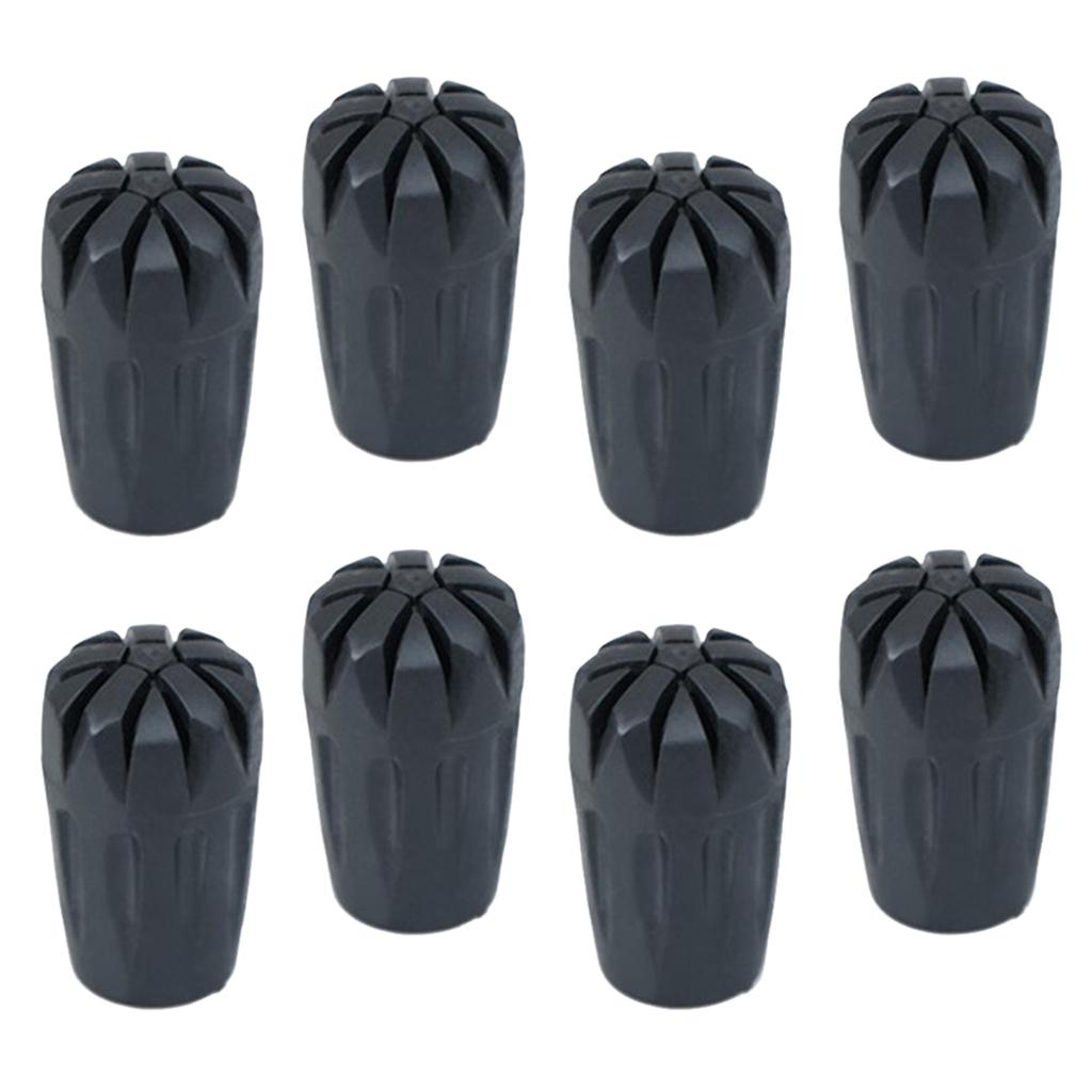 2x8pcs Rubber Replacement Tips Hiking Stick Walking Trekking Pole Protector