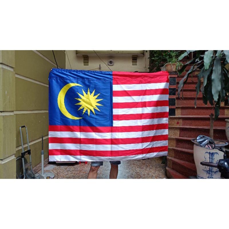 Quốc kỳ Malaysia 1x1,5m in chuyển nhiệt may theo yêu cầu
