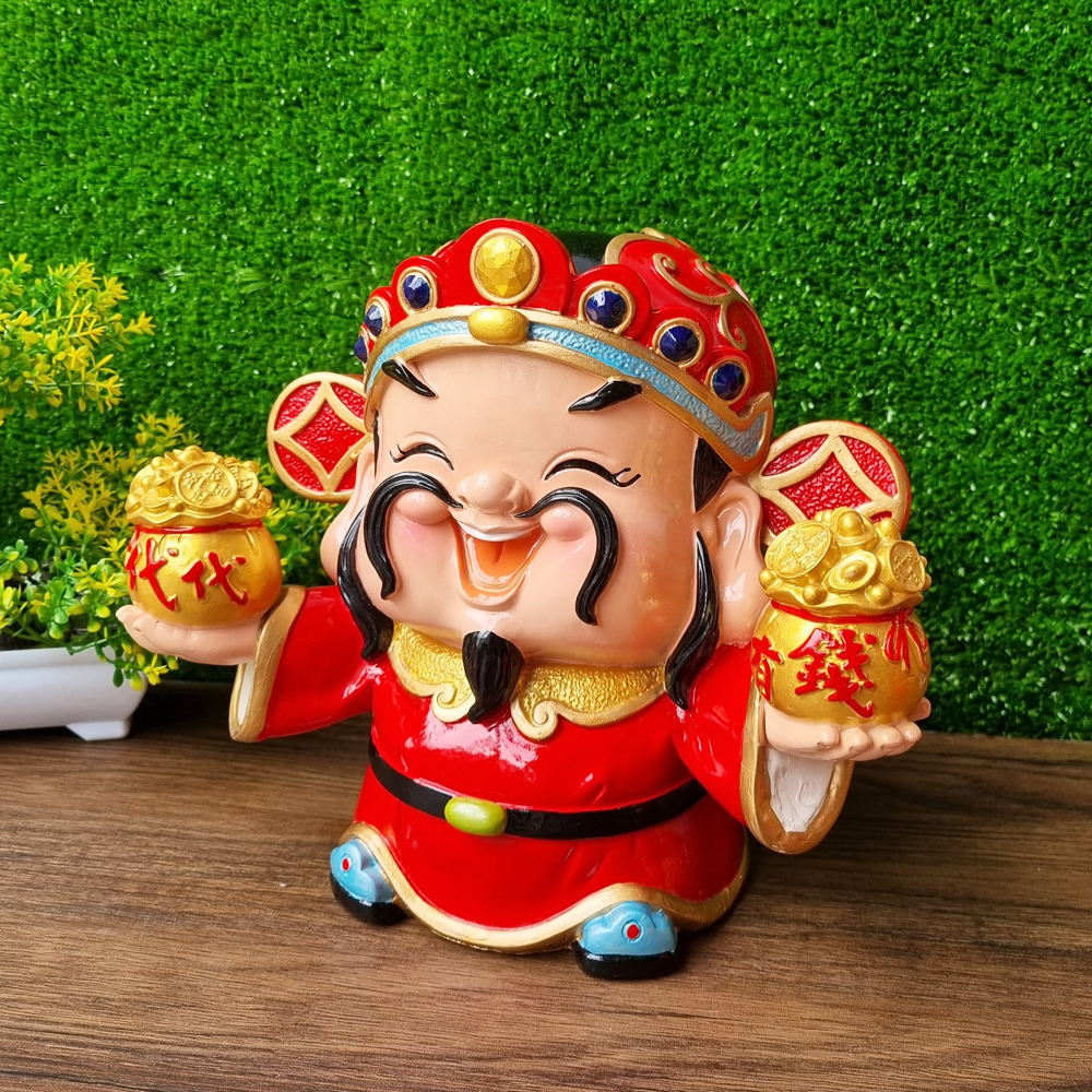Thần Tài 22.5cm ôm 2 thỏi vàng Đa Tài Đa Phúc