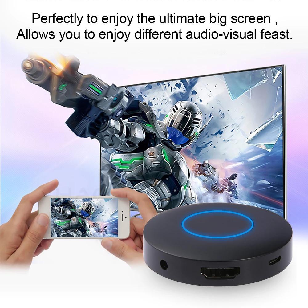 Thiết Bị Truyền Hình Ảnh Không Dây Chuẩn 2.4GHz Từ Điện Thoại Lên Tivi Máy Chiếu Q1 Hỗ Trợ Kết Nối Cổng HDMI và AV Chất Lượng Full HD 1080p