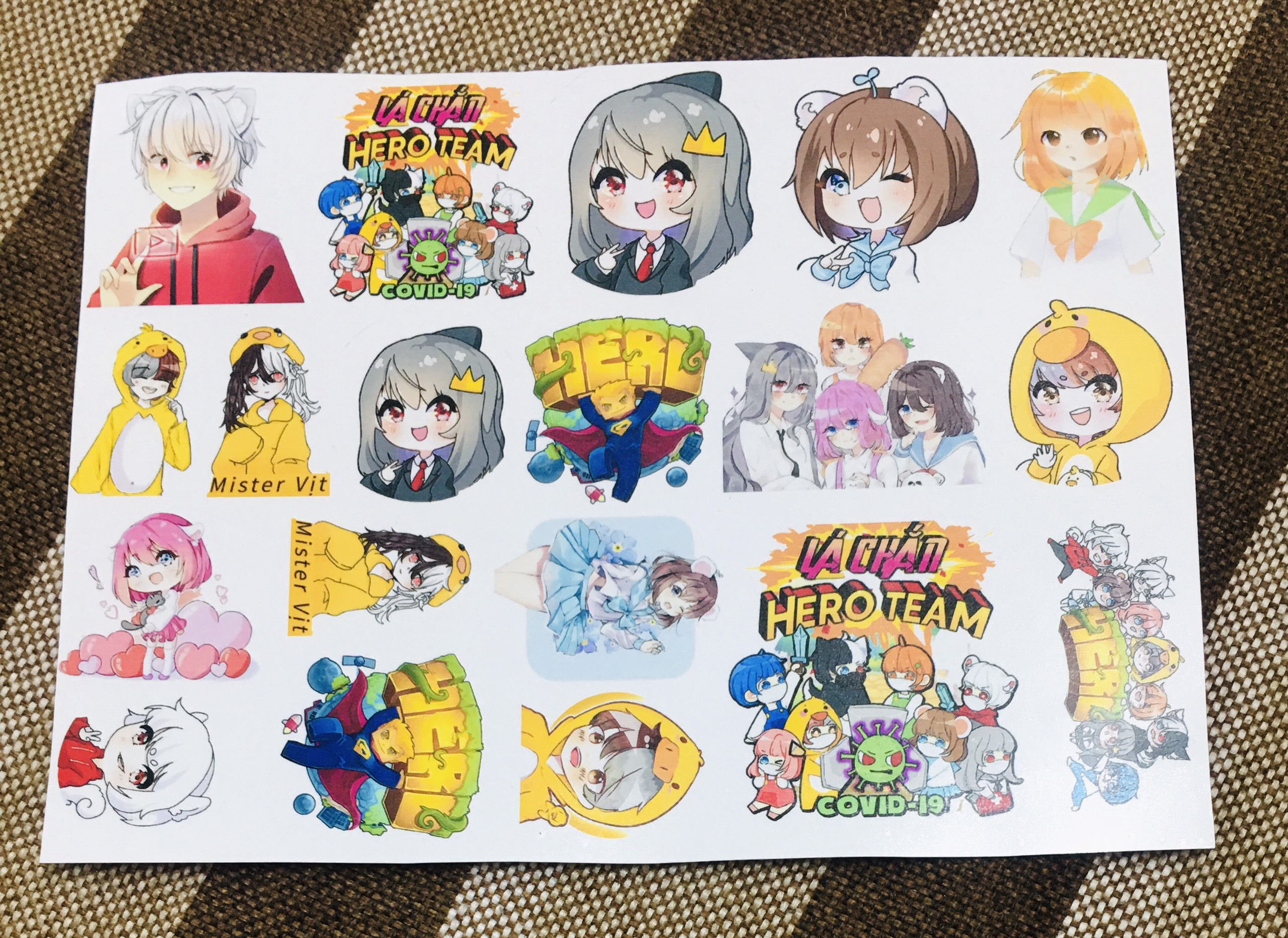 Set 70 Sticker Hero Team