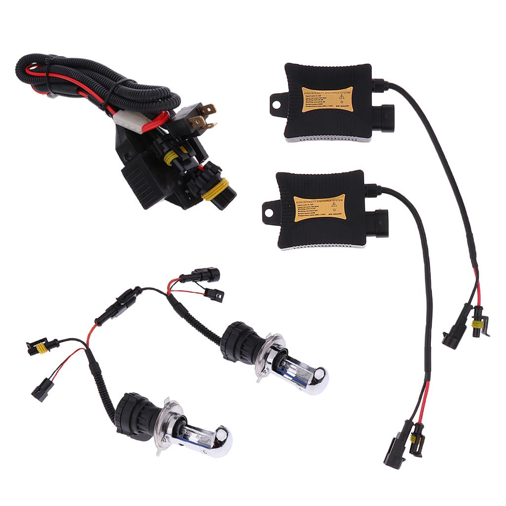 55w Hidden Bi-xenon Bulb Conversion Headlight Kit H4-3 8000K