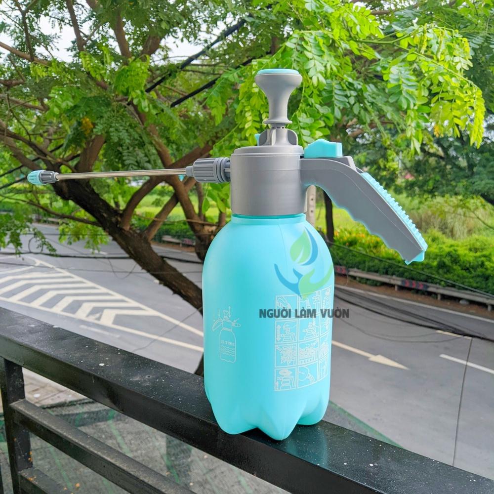 Bình xịt tưới cây phun sương 2 lít màu xanh biển tặng kèm cây nối dài 20cm