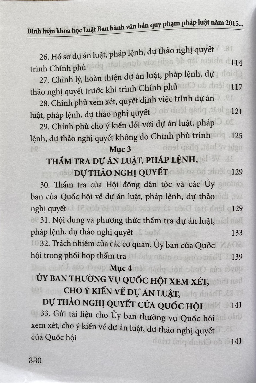 Bình luận khoa học Luật Ban hành văn bản quy phạm pháp luật năm 2015 (được sửa đổi, bổ sung năm 2020) - Lý thuyết, thực định và thực tiễn