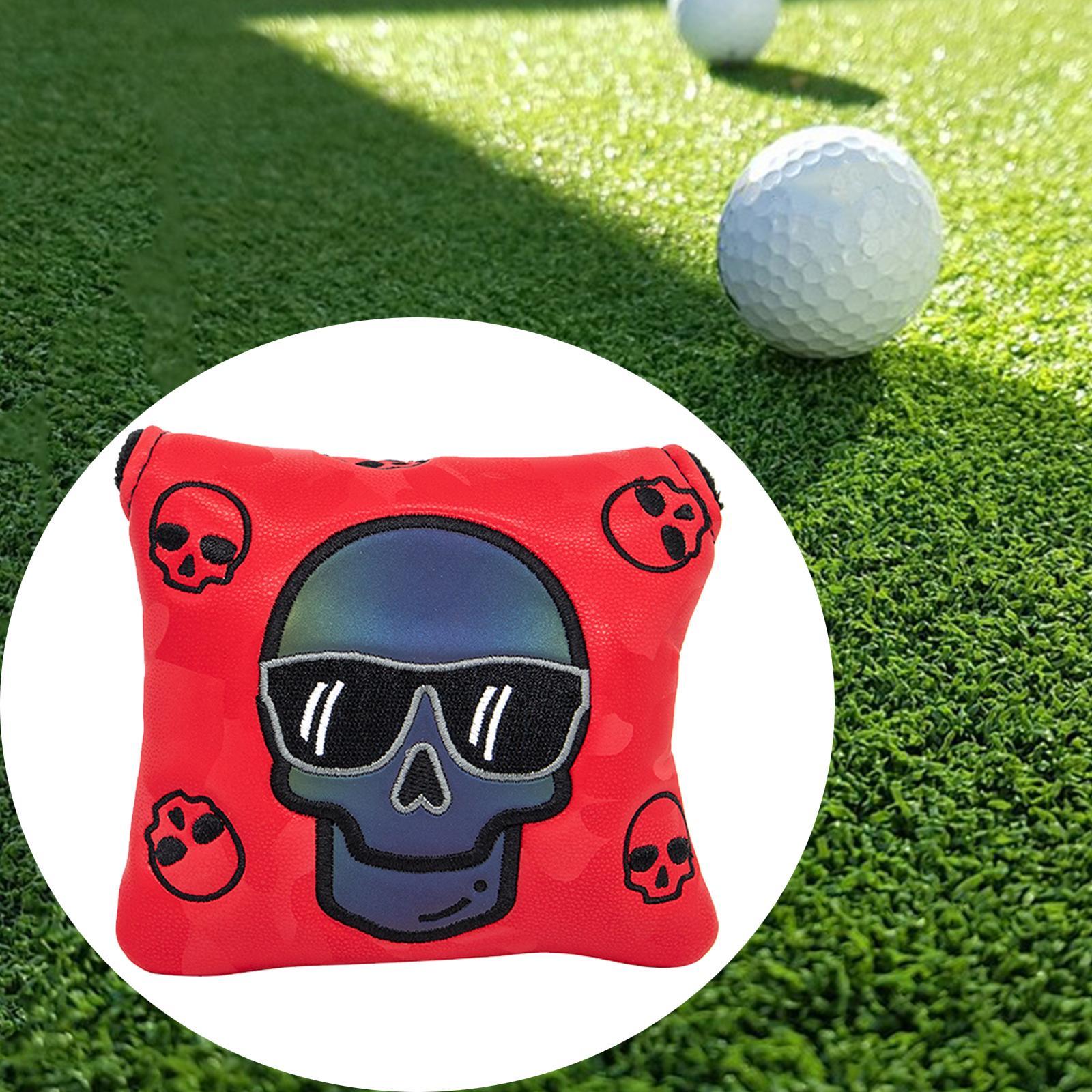 2x Golf Putter Cover, Square Mallet Putter Covers PU Leather Putter covers for head Putter Head Cover with Closure for All Brands Golf Club