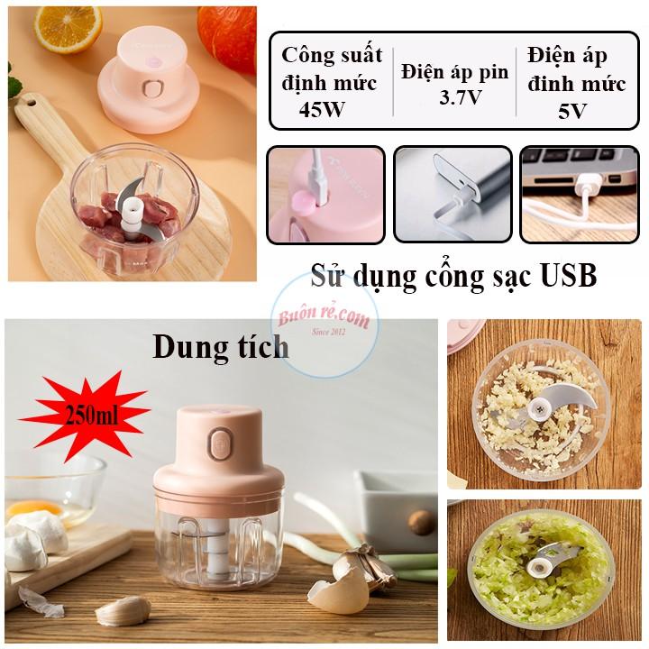 Máy xay đồ ăn dặm cho bé mini sạc điện nhỏ gọn tiện dụng 01118