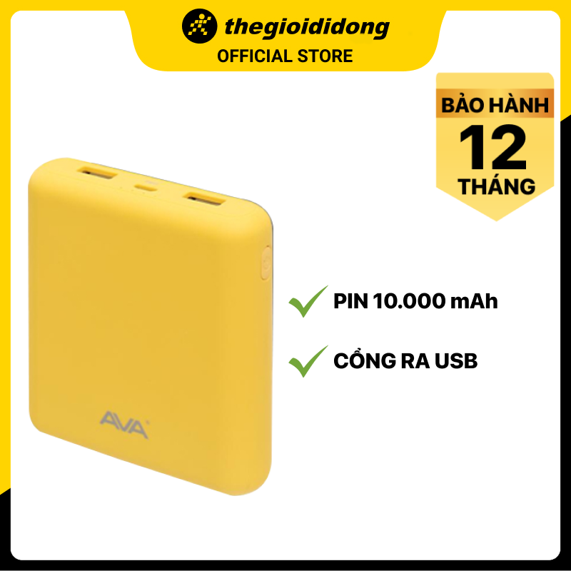 Pin sạc dự phòng 10000mAh AVA LA Y65 - Hàng chính hãng