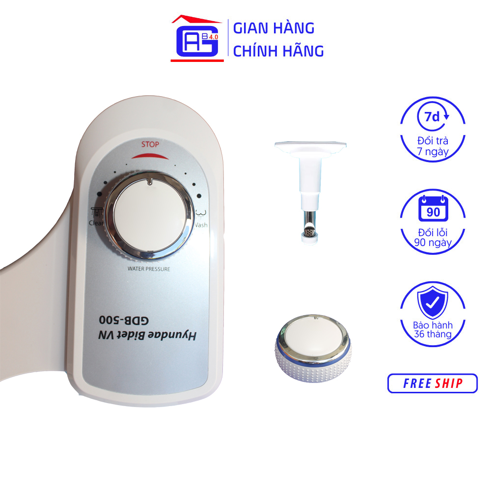 Thiết bị vệ sinh Hyundae Bidet GDB-500 Một Vòi Rửa Vệ Sinh Thông Minh Không Dùng Điện tự do điều chỉnh lực nước