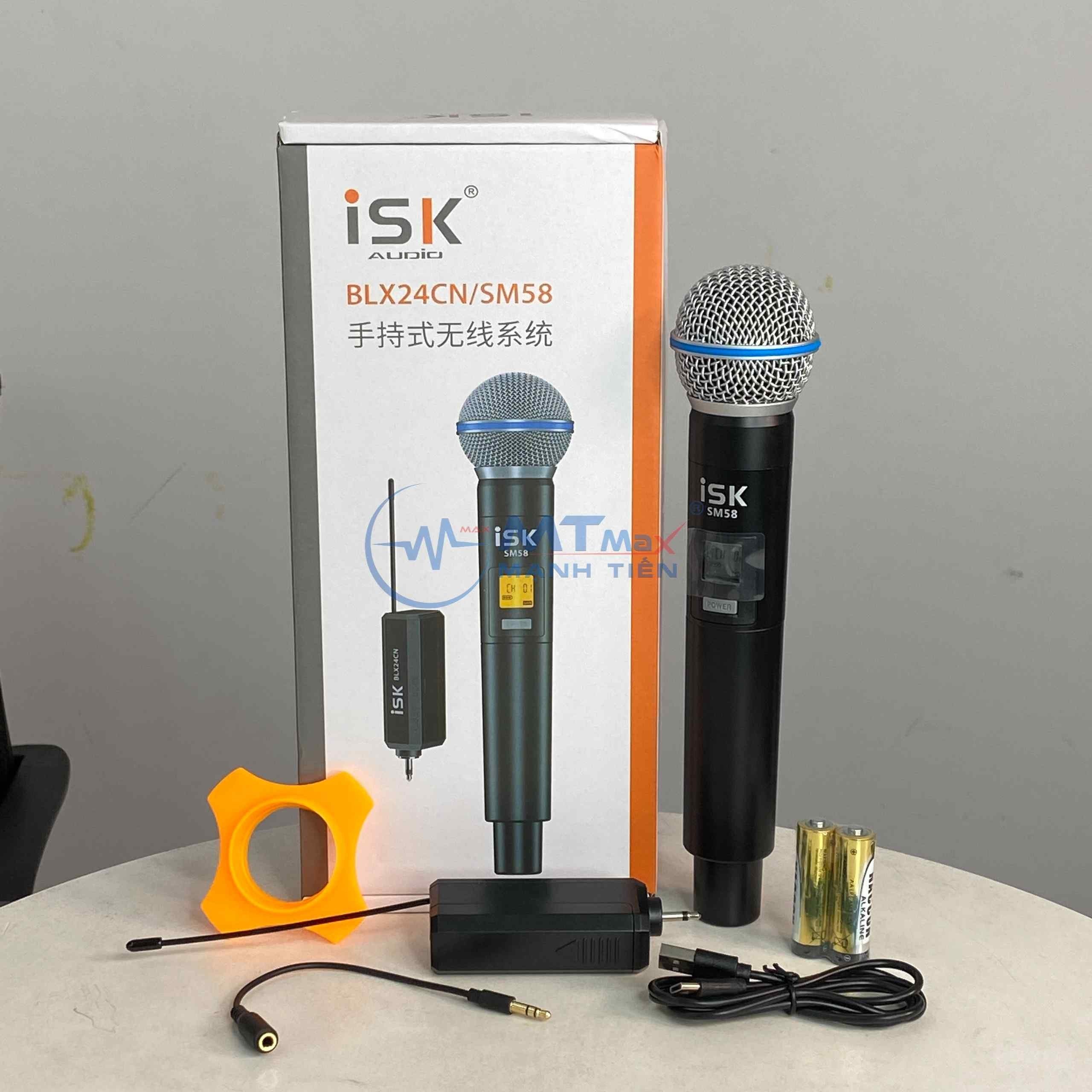 Micro ISK SM58 Không Dây 1 Micro phù hợp hát karaoke gia đình vui chơi hội họp đám tiệc, giá rẻ