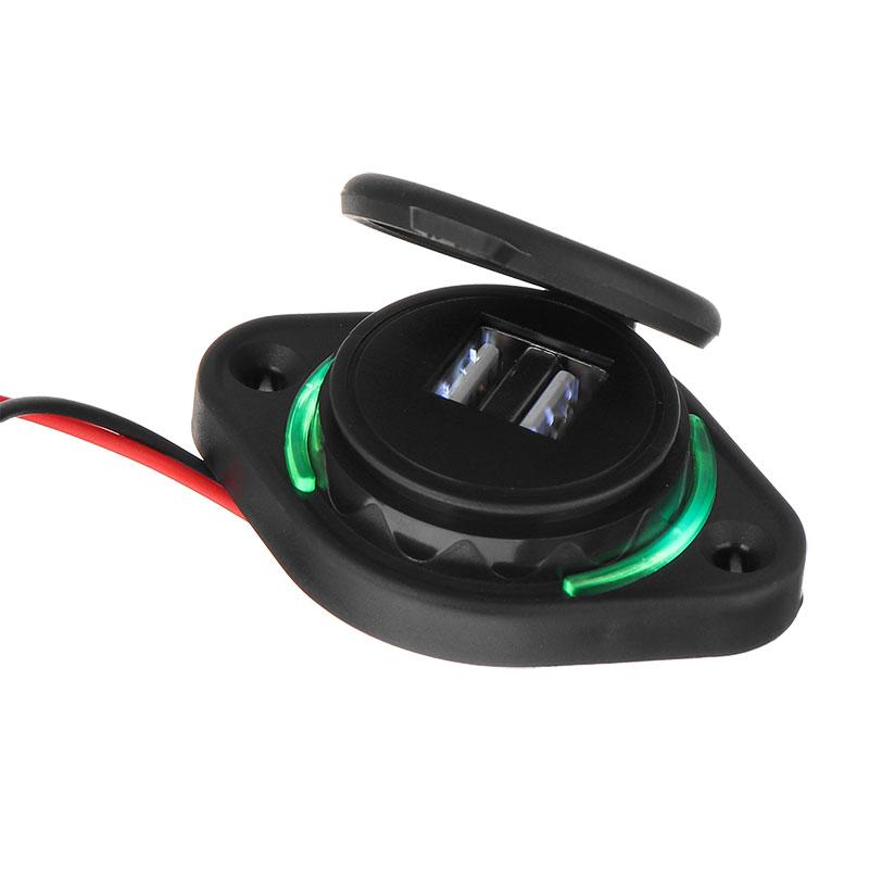 1PC 5V 3.1A Cổng kép Cổng USB Chỉ báo LED cho điện thoại thông minh Sạc nhanh cho các bộ phận đầu ra bộ sạc tự động 12V 24V