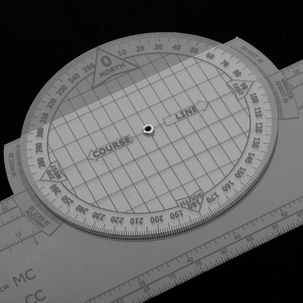 13.2''x 2.4'' Plastic Rotating Chart Plotter Ruler for Training Tools