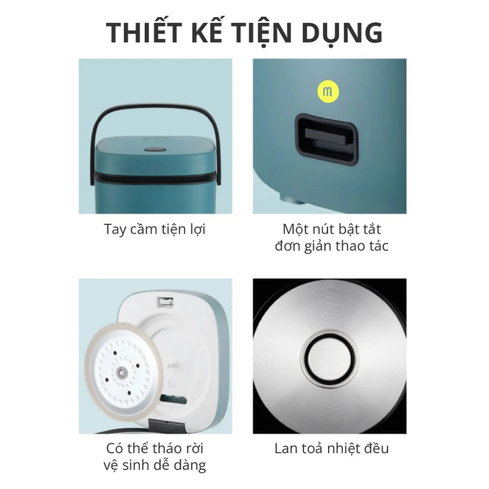 Nồi Cơm Điện Mini Đa Năng JIASHI 1.2L Hàng Nội Địa Cao Cấp (Nấu Cháo, Chưng, Hấp,...) - HÀNG CHÍNH HÃNG MINIIN