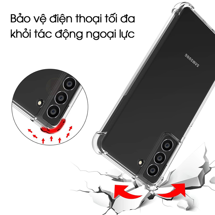 Ốp lưng Silicon Chống Sốc Dành cho Samsung Galaxy S22 / S22+ / S22 Ultra Trong Suốt Handtown Hàng Chính Hãng