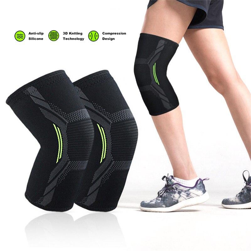Miếng đệm đầu gối đơn Dệt kim nylon Thể thao Cưỡi đồ bảo hộ Chạy bóng rổ Nhảy dây Ấm áp Chống lạnh Miếng lót chân Color: 1 Piece Black Size: XXL