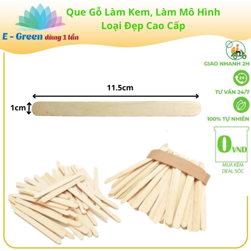 Túi 100gr Que Làm Kem Gỗ, Que Đè Lưỡi, Loại Đẹp, Làm Mô Hình Nhiều Kích Thướt, Giá Rẻ, Tiện Lợi