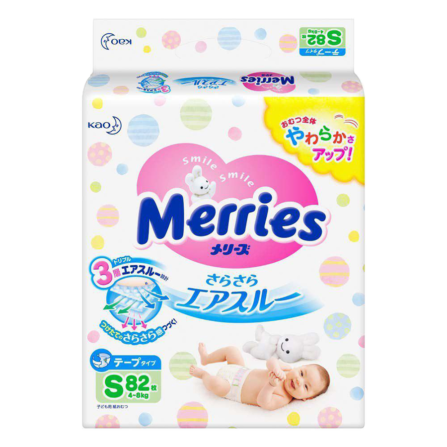 Tã Dán Merries S-82 (82 Miếng)