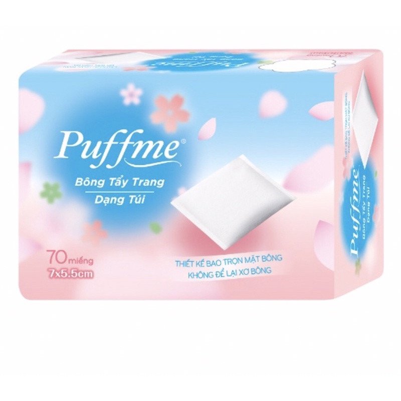 [HB Gift] Quà Tặng Bông tẩy trang Puffme Hộp 70 Miếng Dạng Túi