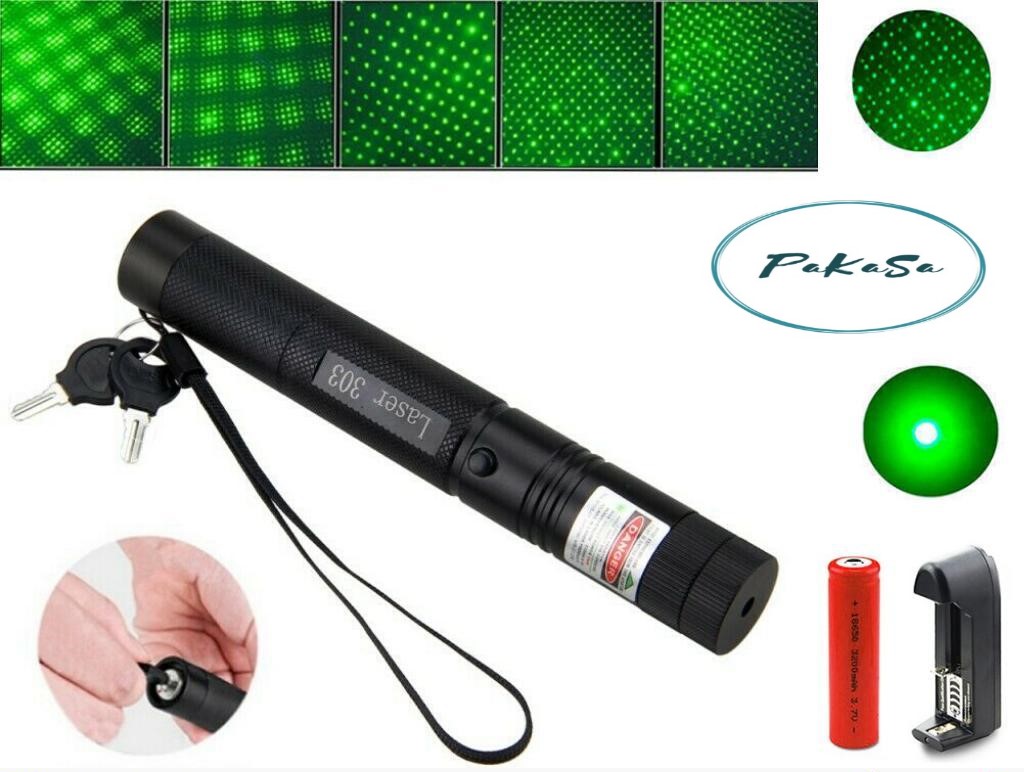 Đèn Pin Laser 303 Kèm Pin Và Sạc - Hàng Chính Hãng - Tia Xanh
